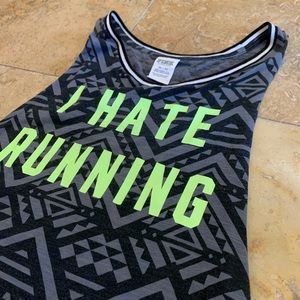 I Hate Running Pink Brand Workout Tank Top Size XS